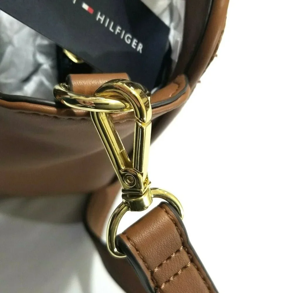 Tommy Hilfiger Shoulder Handbag Faux Leather‎ Brown Croc Embossed